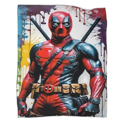 Marvel Deadpool Plaid en Polaire Imprimé 3D Couverture Douce Confortable pour Canapé Lit Bureau
