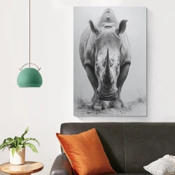Rhinocéros Peinture sur toile sans cadre, impressions posters art mural pour déco maison chambre bureau