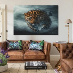 Léopard Peinture sur toile sans cadre, impressions posters art mural pour déco maison chambre bureau
