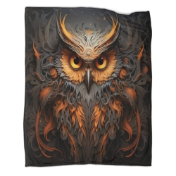 Hibou Plaid en Polaire Imprimé 3D Couverture Douce Confortable pour Canapé Lit Bureau