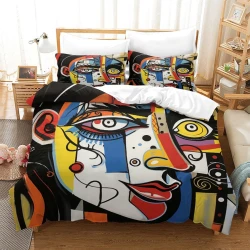 Art abstrait Femmes Housse de Couette Imprimée 3D Douce 3 Pièces Literie Garçons Filles