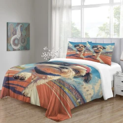 Shih Tzu Housse de Couette Imprimée 3D Douce 3 Pièces Literie Garçons Filles