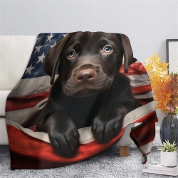 Labrador Chien Plaid en Polaire Imprimé 3D Couverture Douce Confortable pour Canapé Lit Bureau