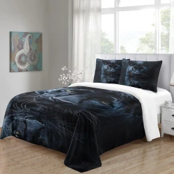 Panthère noire Housse de Couette Imprimée 3D Douce 3 Pièces Literie Garçons Filles