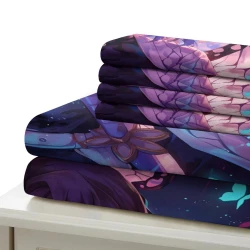 Tueur de démons: Demon Slayer Housse de Couette Imprimée 3D Douce 3 Pièces Literie Garçons Filles