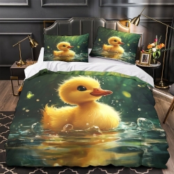 Canard Housse de Couette Imprimée 3D Douce 3 Pièces Literie Garçons Filles