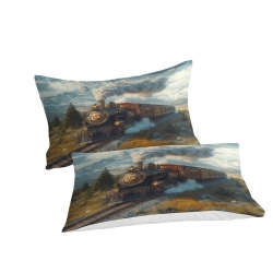 Train à vapeur Housse de Couette Imprimée 3D Douce 3 Pièces Literie Garçons Filles