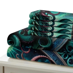 Mythe de l'horreur Cthulhu Housse de Couette Imprimée 3D Douce 3 Pièces Literie Garçons Filles
