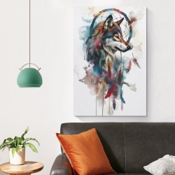 Loup Peinture sur toile sans cadre, impressions posters art mural pour déco maison chambre bureau