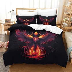 Phoenix Funda Nórdica Impresa en 3D Suave 3 Piezas Ropa de Cama para Niños Niñas