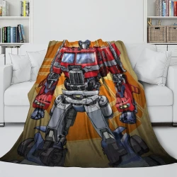 Transformers Optimus Prime Plaid en Polaire Imprimé 3D Couverture Douce Confortable pour Canapé Lit Bureau