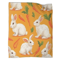 Lapin Petit lapin Plaid en Polaire Imprimé 3D Couverture Douce Confortable pour Canapé Lit Bureau