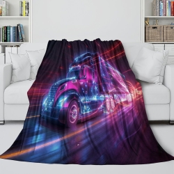 Gros camion Plaid en Polaire Imprimé 3D Couverture Douce Confortable pour Canapé Lit Bureau