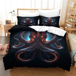 Pieuvre Housse de Couette Imprimée 3D Douce 3 Pièces Literie Garçons Filles
