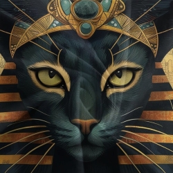 Egyptian Chat Housse de Couette Imprimée 3D Douce 3 Pièces Literie Garçons Filles