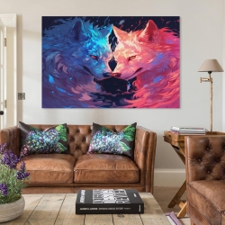 Loup Peinture sur toile sans cadre, impressions posters art mural pour déco maison chambre bureau
