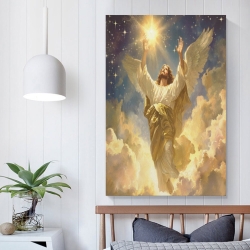 Dieu et Jésus Peinture sur toile sans cadre, impressions posters art mural pour déco maison chambre bureau