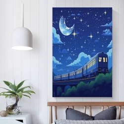Train à vapeur Peinture sur toile sans cadre, impressions posters art mural pour déco maison chambre bureau