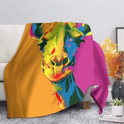 Girafe Plaid en Polaire Imprimé 3D Couverture Douce Confortable pour Canapé Lit Bureau