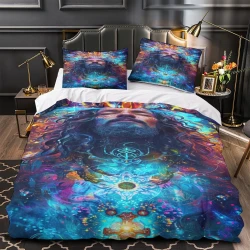 Dieu et Jésus Housse de Couette Imprimée 3D Douce 3 Pièces Literie Garçons Filles