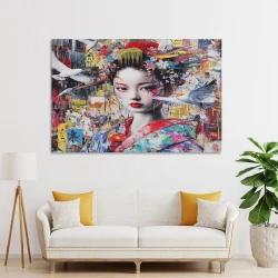Art graffiti japonais Peinture sur toile sans cadre, impressions posters art mural pour déco maison chambre bureau