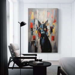 Art abstrait Chat Peinture sur toile sans cadre, impressions posters art mural pour déco maison chambre bureau