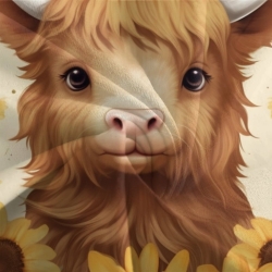 Vache des Highlands Housse de Couette Imprimée 3D Douce 3 Pièces Literie Garçons Filles