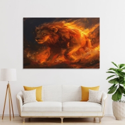 Lion Peinture sur toile sans cadre, impressions posters art mural pour déco maison chambre bureau