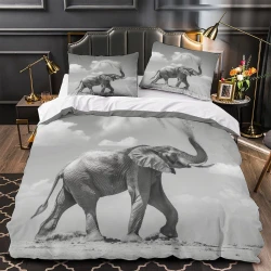 Elefante Copripiumino Stampato 3D Morbido 3 Pezzi Biancheria da Letto per Ragazzi Ragazze