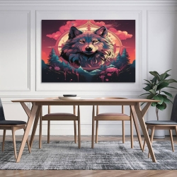 Loup Peinture sur toile sans cadre, impressions posters art mural pour déco maison chambre bureau