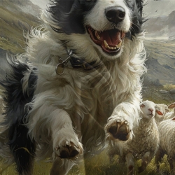 Border Collie Housse de Couette Imprimée 3D Douce 3 Pièces Literie Garçons Filles