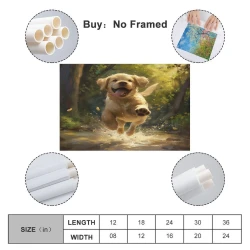 Golden Retriever Peinture sur toile sans cadre, impressions posters art mural pour déco maison chambre bureau