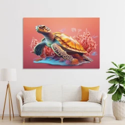Tortue de mer Peinture sur toile sans cadre, impressions posters art mural pour déco maison chambre bureau