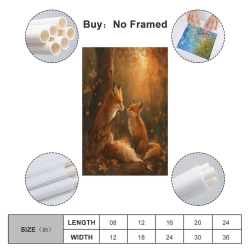 Renard Peinture sur toile sans cadre, impressions posters art mural pour déco maison chambre bureau