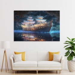 Voilier Peinture sur toile sans cadre, impressions posters art mural pour déco maison chambre bureau