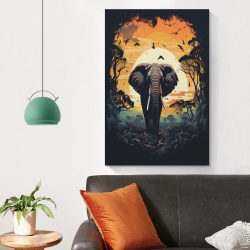 Éléphant Peinture sur toile sans cadre, impressions posters art mural pour déco maison chambre bureau