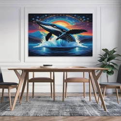 Baleine Peinture sur toile sans cadre, impressions posters art mural pour déco maison chambre bureau