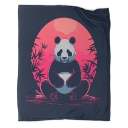 Panda Plaid en Polaire Imprimé 3D Couverture Douce Confortable pour Canapé Lit Bureau