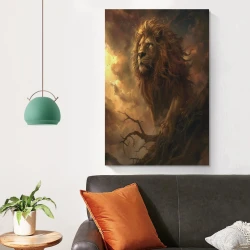 Lion Peinture sur toile sans cadre, impressions posters art mural pour déco maison chambre bureau
