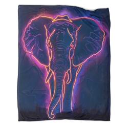 Éléphant Plaid en Polaire Imprimé 3D Couverture Douce Confortable pour Canapé Lit Bureau