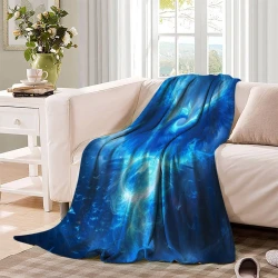 Phénix Plaid en Polaire Imprimé 3D Couverture Douce Confortable pour Canapé Lit Bureau