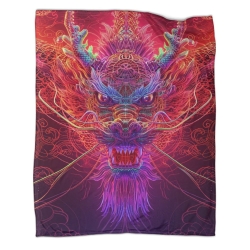 Dragon Plaid en Polaire Imprimé 3D Couverture Douce Confortable pour Canapé Lit Bureau