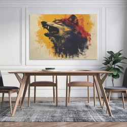 Colorful Wolf Unframed Canvas Painting, Wall Art Poster Prints for Home Bedroom Office Decoration