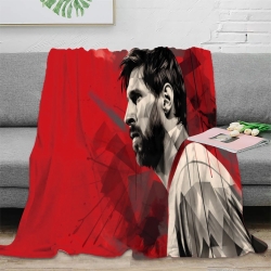 Lionel Messi Plaid en Polaire Imprimé 3D Couverture Douce Confortable pour Canapé Lit Bureau