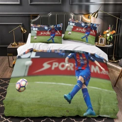 Lionel Messi Housse de Couette Imprimée 3D Douce 3 Pièces Literie Garçons Filles