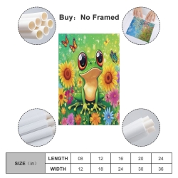 Grenouille Peinture sur toile sans cadre, impressions posters art mural pour déco maison chambre bureau