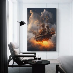 Voilier Peinture sur toile sans cadre, impressions posters art mural pour déco maison chambre bureau