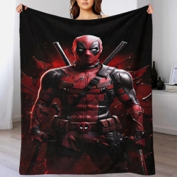 Marvel Deadpool Plaid en Polaire Imprimé 3D Couverture Douce Confortable pour Canapé Lit Bureau