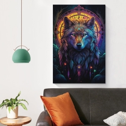 Loup Peinture sur toile sans cadre, impressions posters art mural pour déco maison chambre bureau