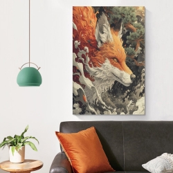Renard Peinture sur toile sans cadre, impressions posters art mural pour déco maison chambre bureau